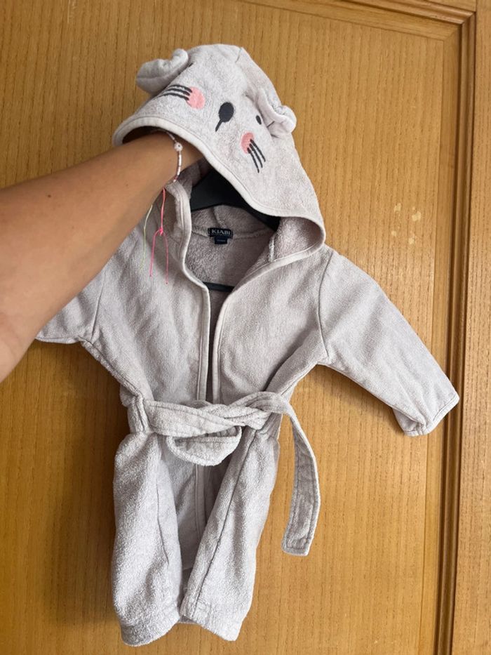 Peignoir bain mixte capuche souris 12/18 mois