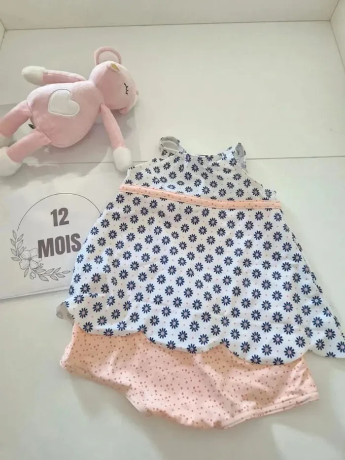 Maillot de bain 1 pièce bébé fille jupette 9 12 mois Archimede - photo numéro 3