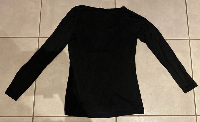 Haut noir manches longues col benitier taille 3/L camaïeu - photo numéro 4