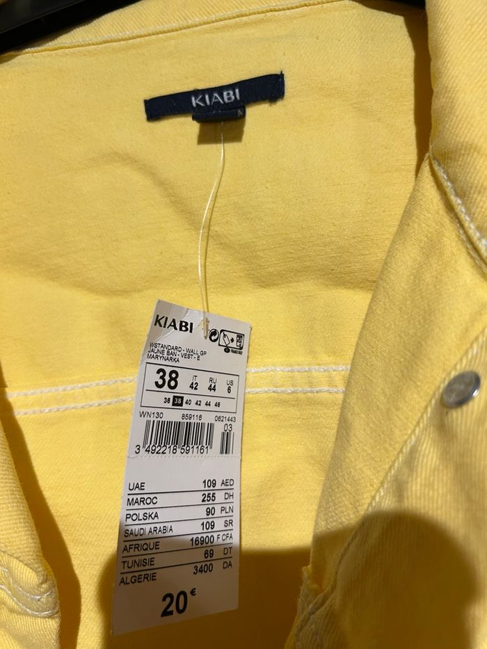 Veste en jean jaune – Kiabi – Taille 38 – Neuve avec étiquette - photo numéro 2