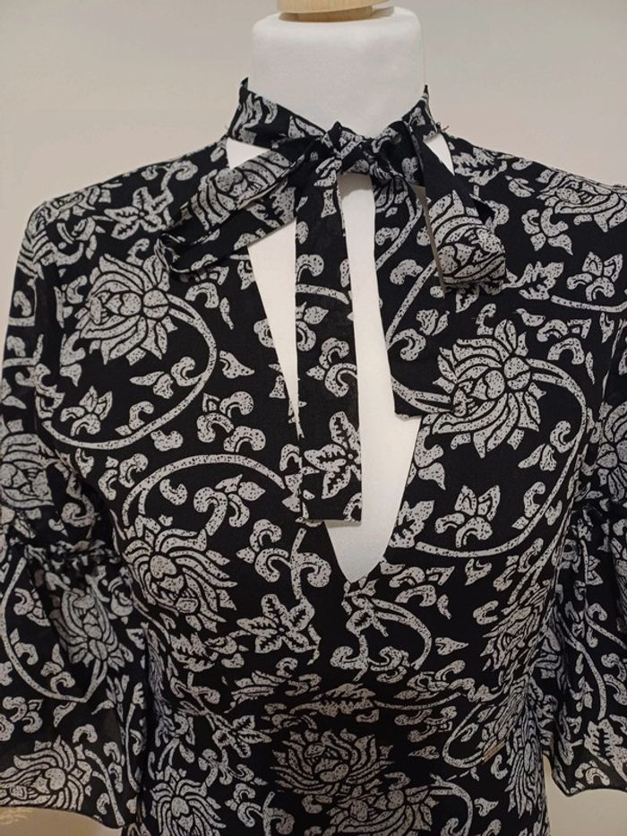 Robe noire chic à motifs Influencer taille S 36 - photo numéro 2