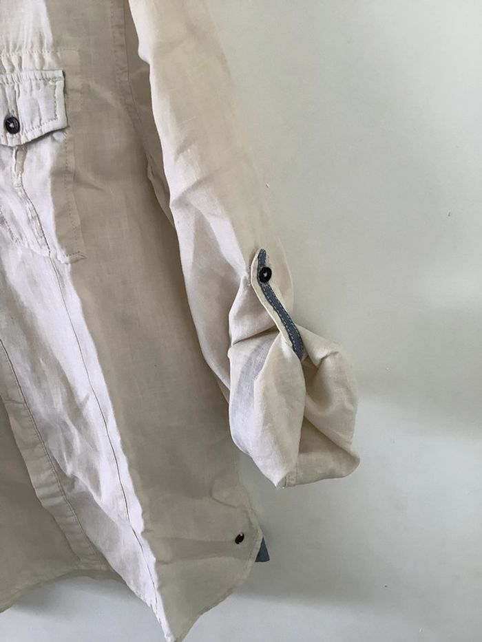 Chemise en lin écru Bonobo taille S - photo numéro 4