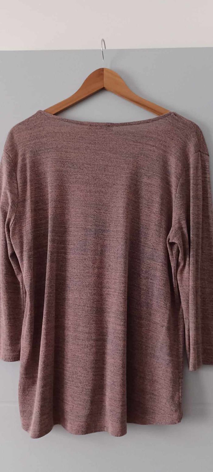 T-shirt rose chiné manches 3/4 col V Armand Thiery Taille 5 - photo numéro 3