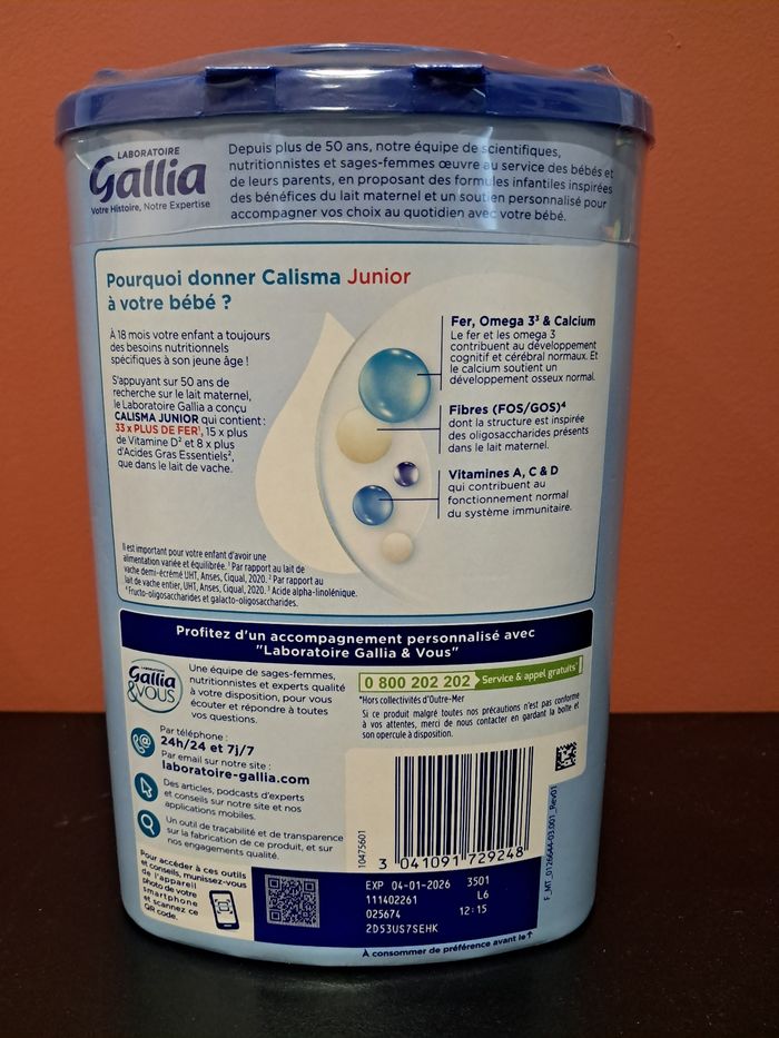Lait gallia calisma junior 4 - photo numéro 2