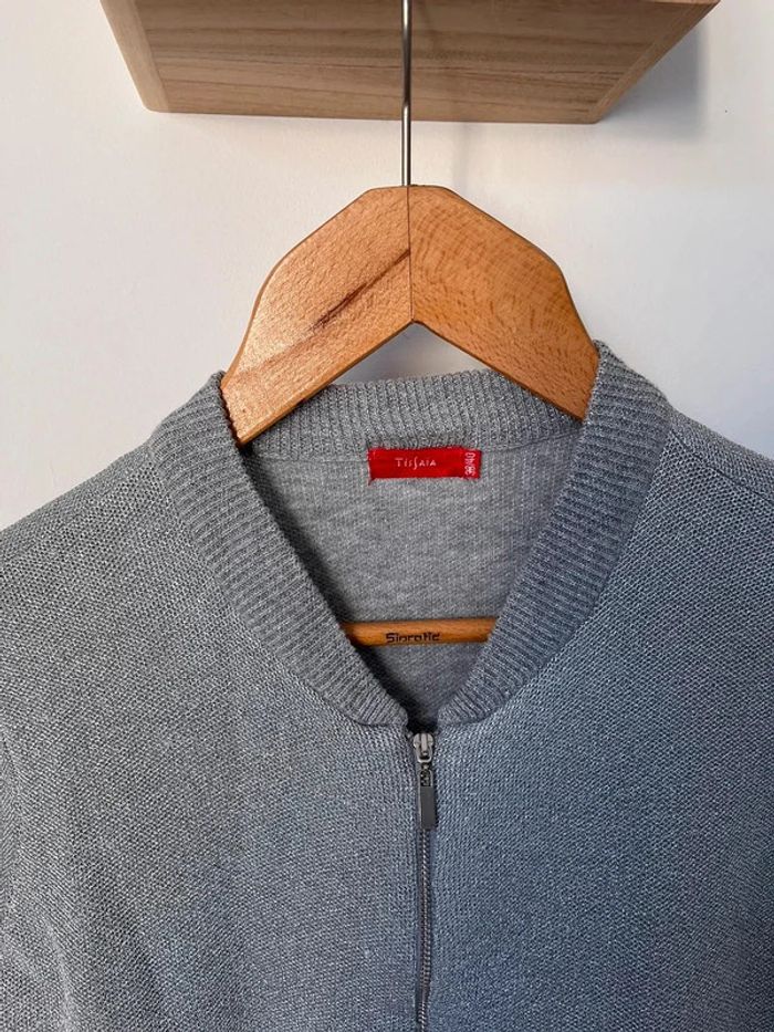 Gilet zip gris métallisé - photo numéro 3