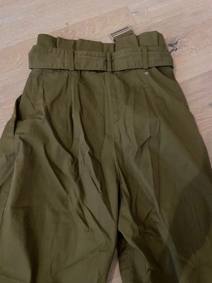 Pantalon ceinturé habillé kaki - photo numéro 2