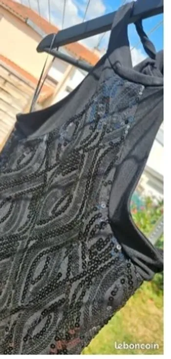 Débardeur noir à paillettes