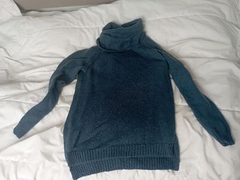 Pull col roulé manches longues bleu canard taille M La Halle neuf 5€