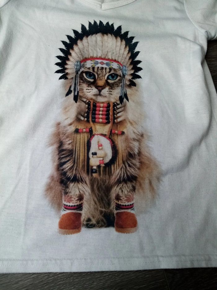 T shirt manche courte chat 12A - photo numéro 3