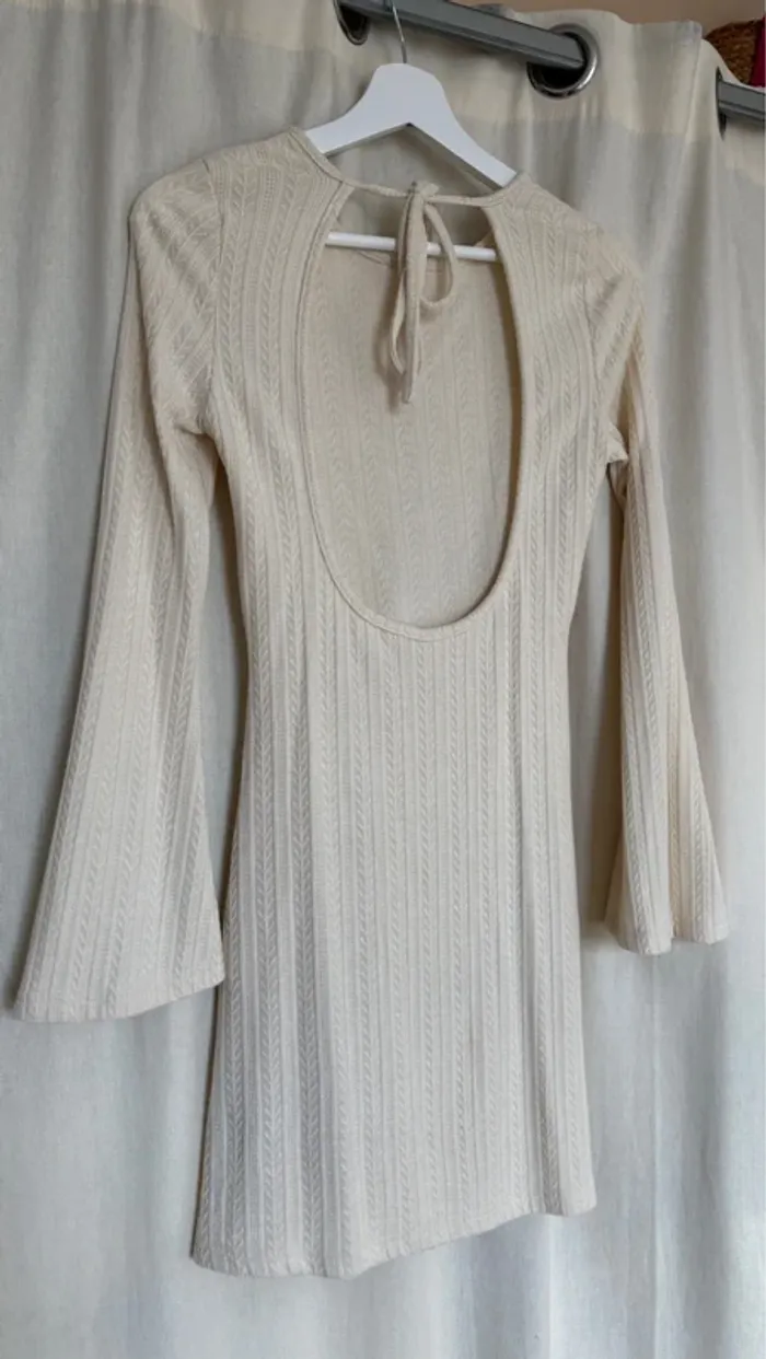 Robe de plage dos nu écru - photo numéro 2