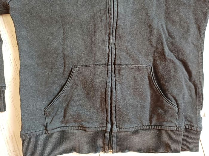 Sweat zippé à capuche noir 8 ans - photo numéro 2