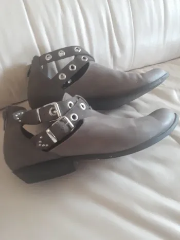 Bottines ouvertes beige 39