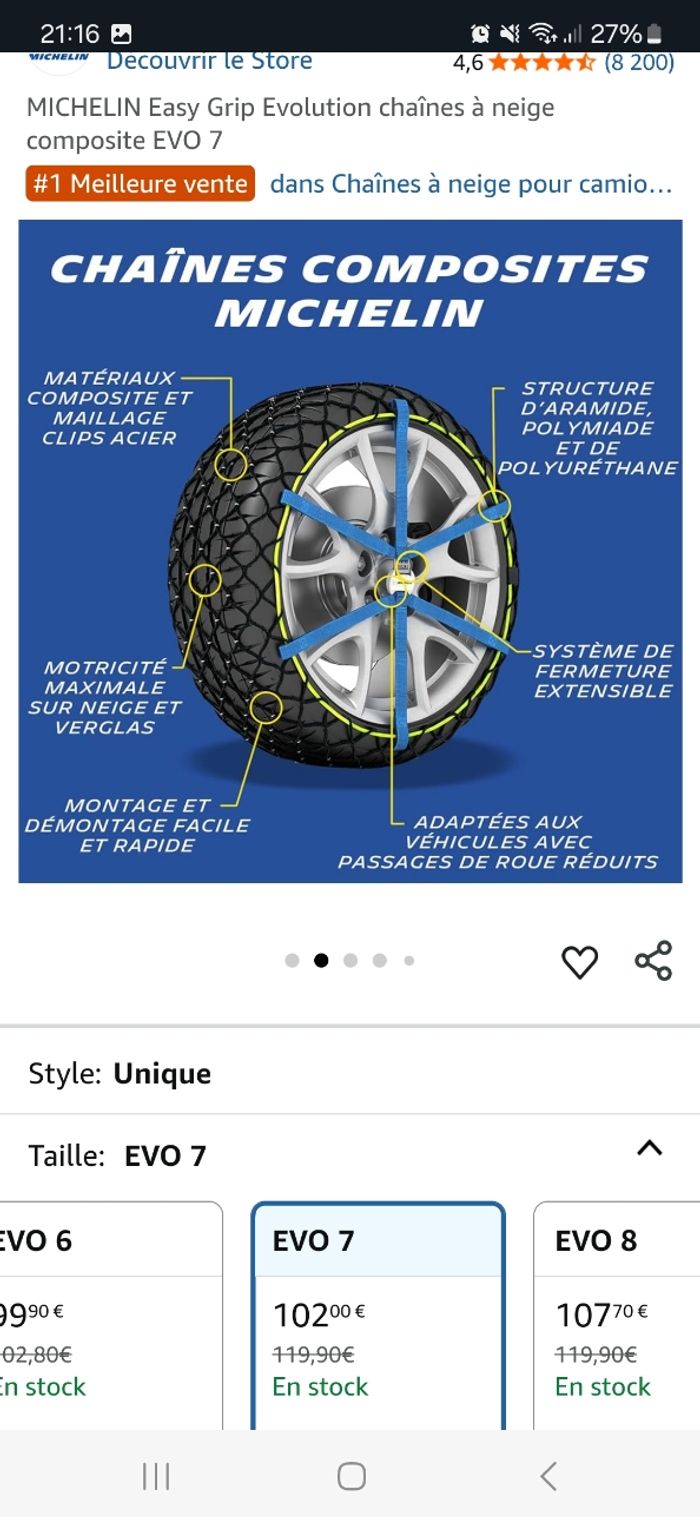 Michelin Easy Grip Evo 7 chaînes à neiges - photo numéro 7