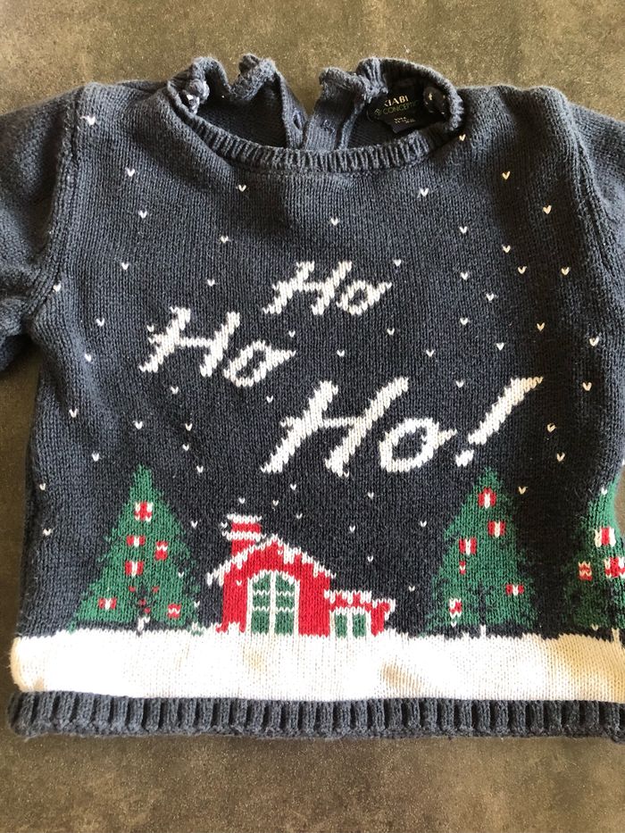 Pull noël et col roulé rose 12 mois hiver