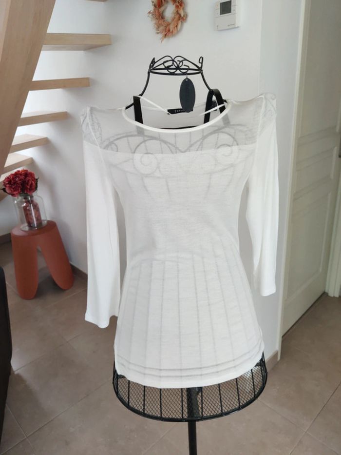 Tee shirt ivoire marque esprit - photo numéro 3