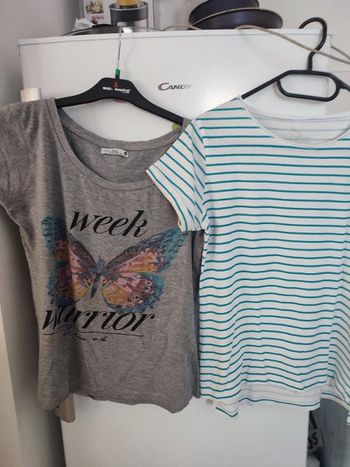 #kytie38femme. 2 tee-shirt manches courtes taille M