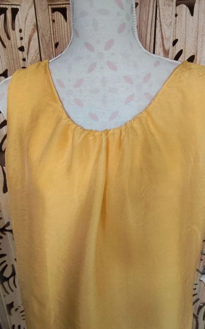 Blouse en soie jaune sans manches Esvivid - photo numéro 2