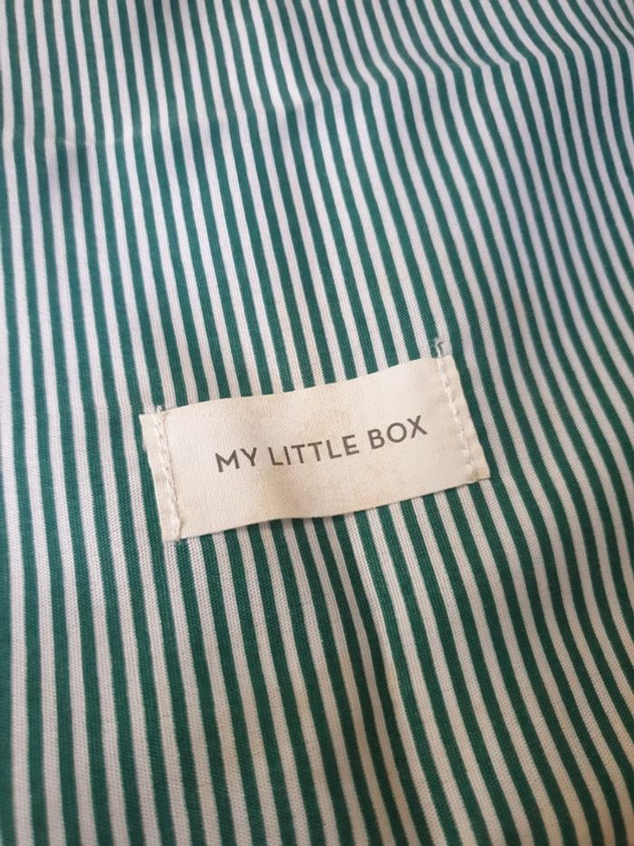 Neuf pochon pochette rayée vert et blanc marque my little box - photo numéro 2