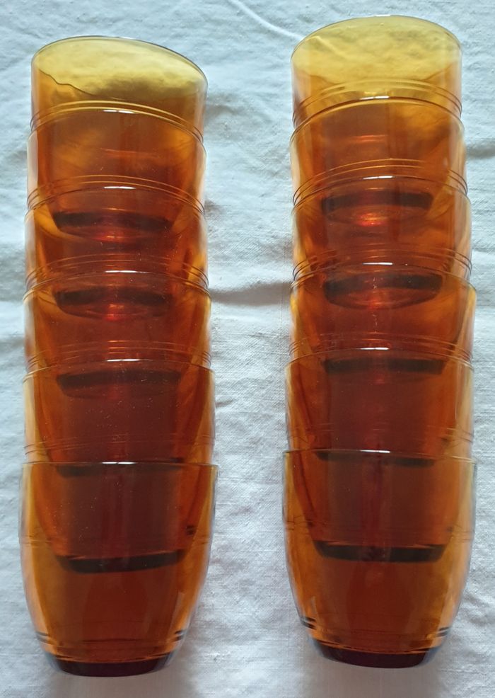 Lot de 12 verres ambrés – Duralex - Vintage - photo numéro 5