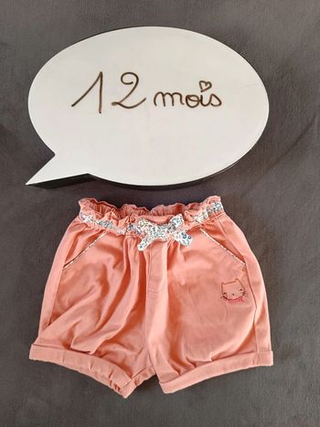 Short Fille 12 mois chat Sergent major icandy