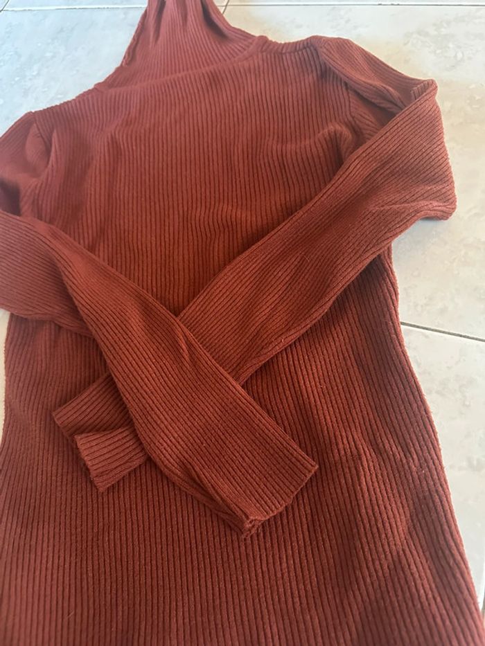 Pull fin à col roulé marron - photo numéro 3