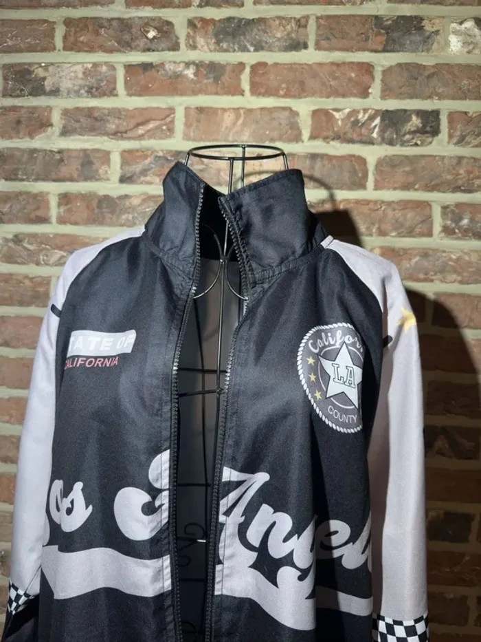 Veste Racing Noire et gris Los Angeles Taille L / 40 - photo numéro 3