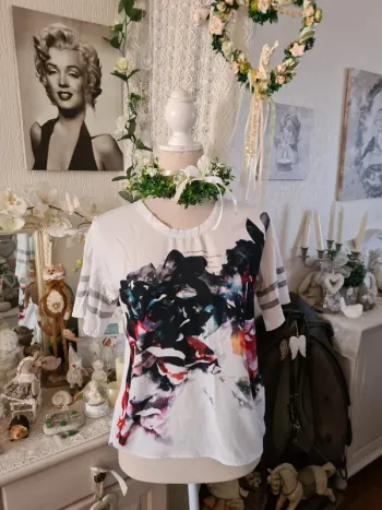 Blouse Blanche imprimée Zara Taille M