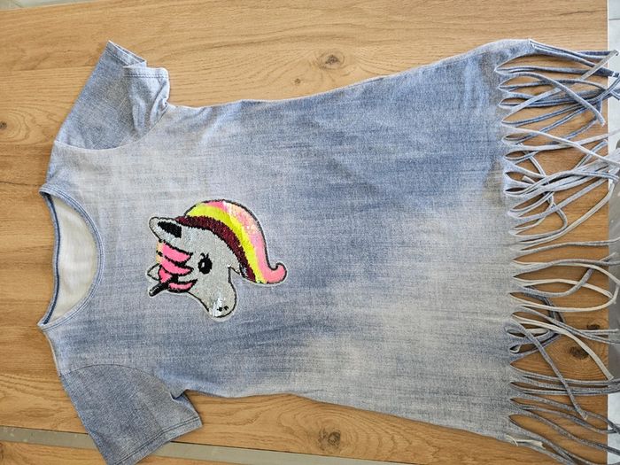 Tee-shirt à frange Licorne fille 14ans sequins - photo numéro 5