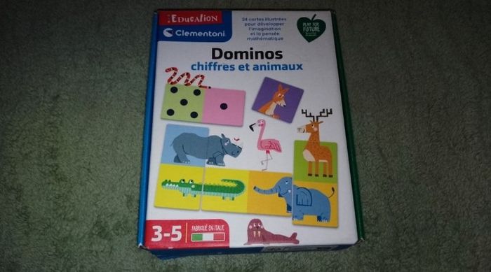 Coffret jeu éducatif dominos chiffres et animaux