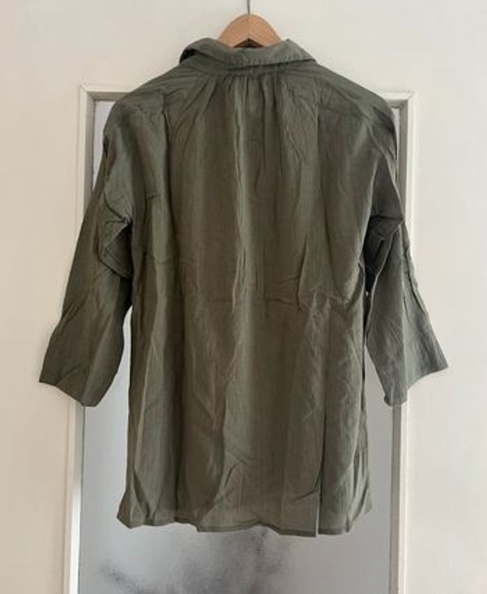 Chemise coton Naf Naf kaki - photo numéro 3