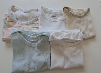 Lot de 5 bodies manches courtes 12 mois