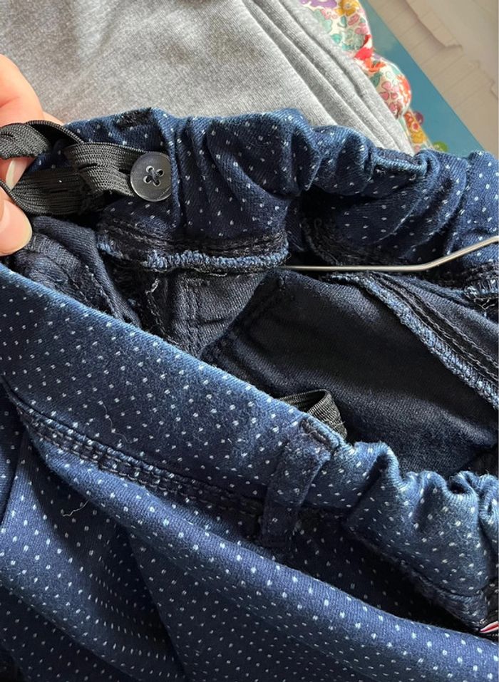 Pantalon slim T.38 Terre de Marins Marine à petits pois - photo numéro 6