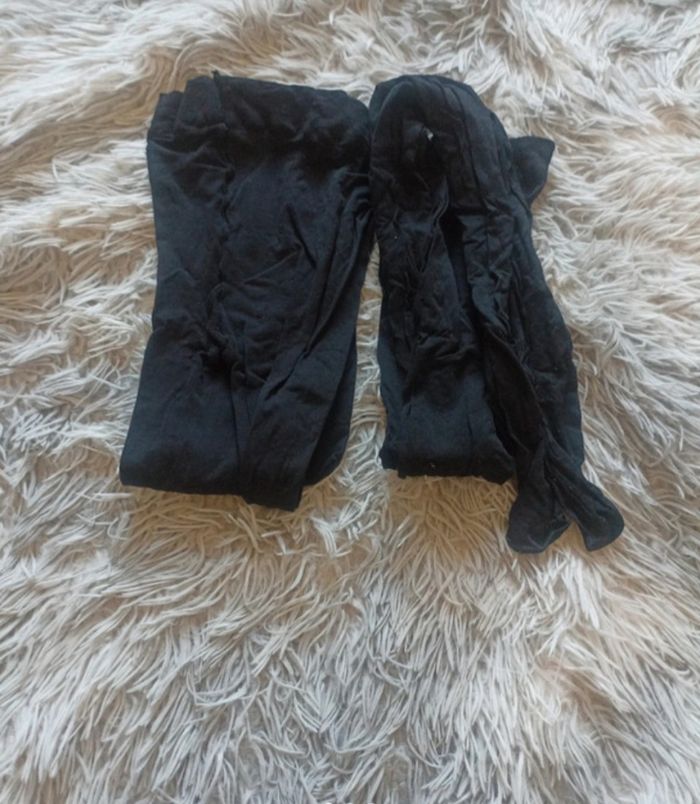 Lot de 2 paires de collants femme Taille 2 opaques noir