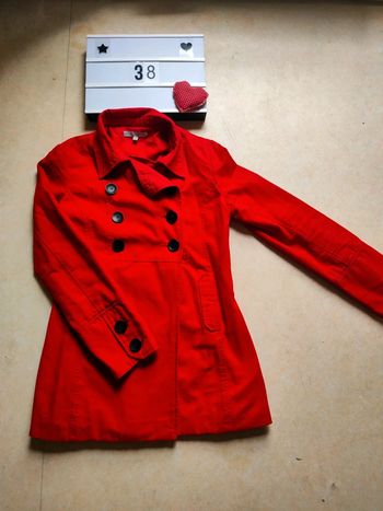 Manteau trench rouge taille 38 marque Etam