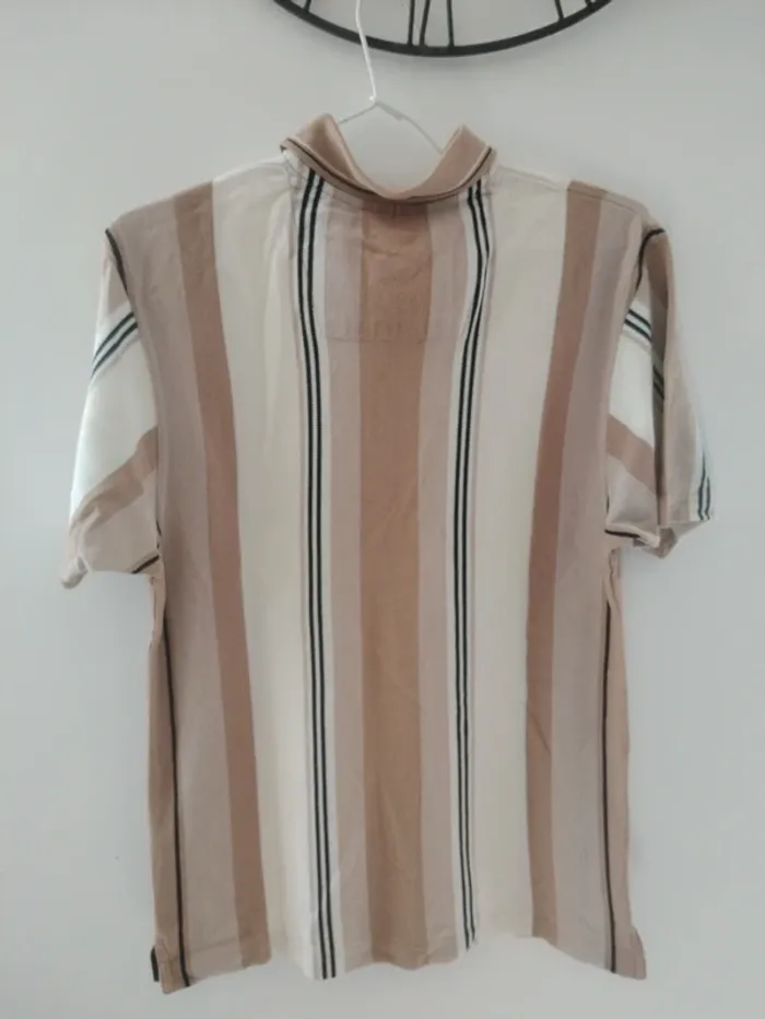 Polo marron / crème taille M - photo numéro 4