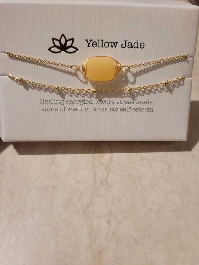 Bracelets jade jaune véritable une Bracelets offert avec