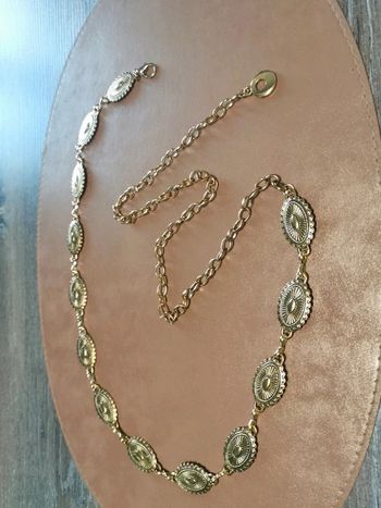 Ceinture femme métal petits ovales dorés