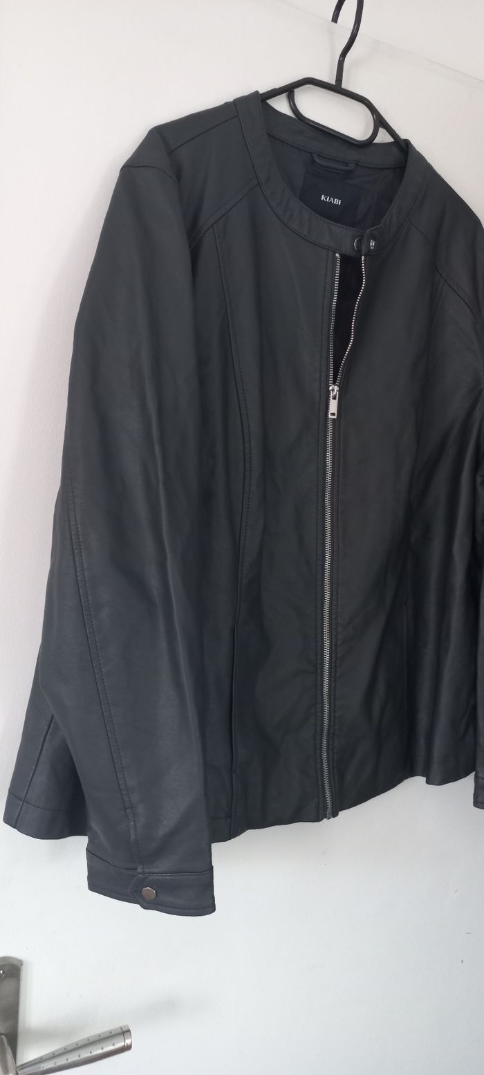 Veste simili cuir grise - photo numéro 2