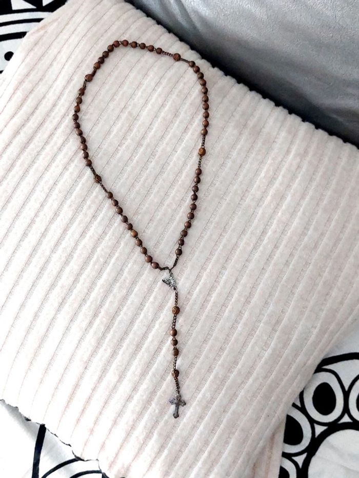 Magnifique chapelet en bois vintage - photo numéro 3