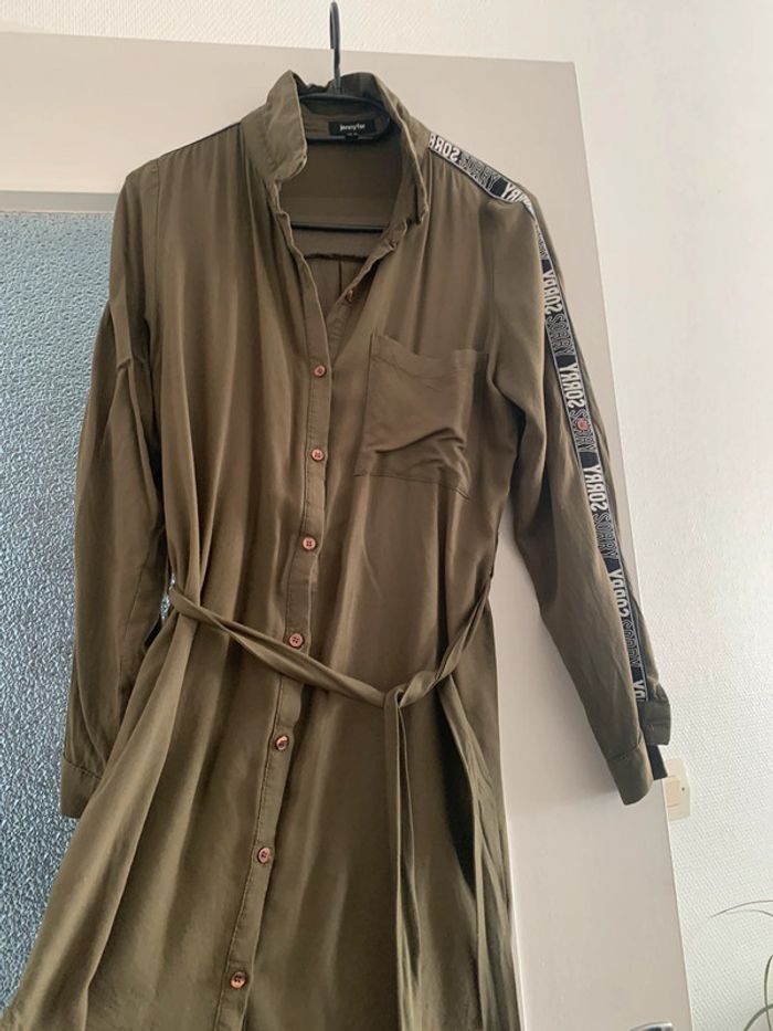 Robe chemise kaki