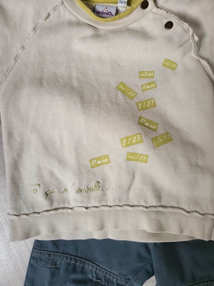 Ensemble bébé garçon 12 mois aubisou très bon état - photo numéro 4