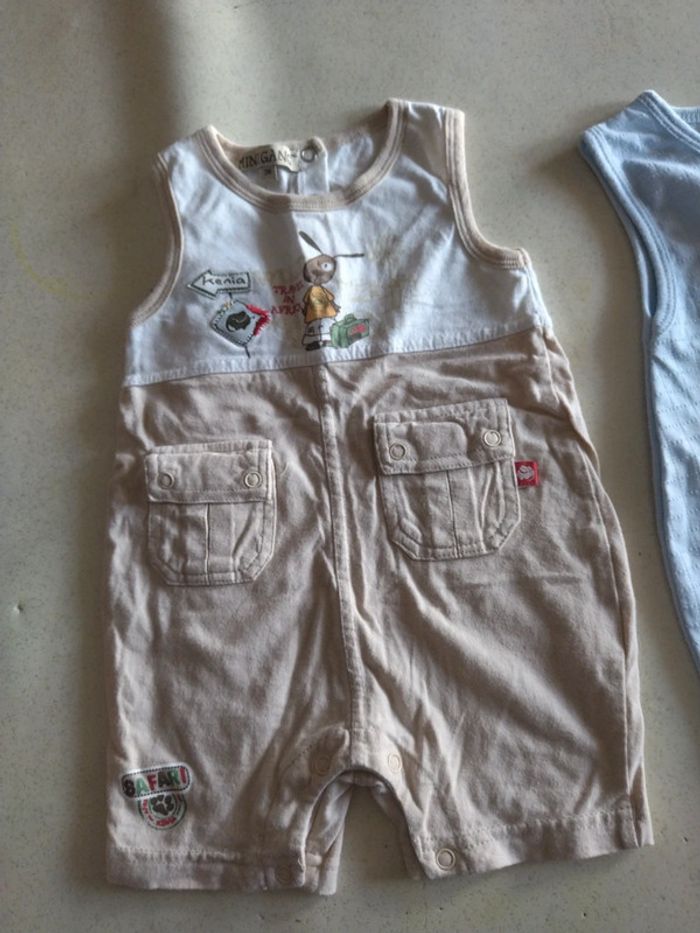 Lot de 2 combi short bébé 0/3 mois - photo numéro 2