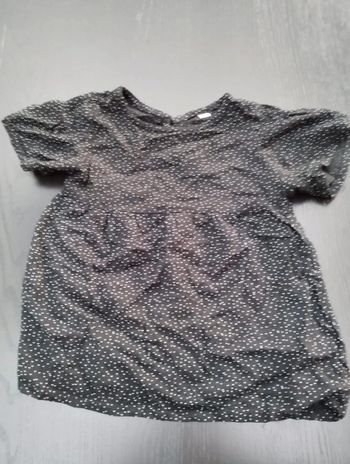 Blouse en viscose noire et blanche 4 ans