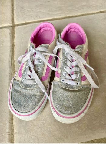 Vans enfant taille 29 rose et paillette