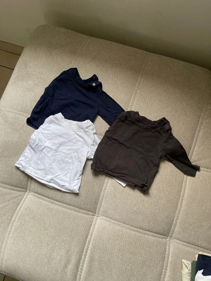 Lot 3 t shirt manches longues