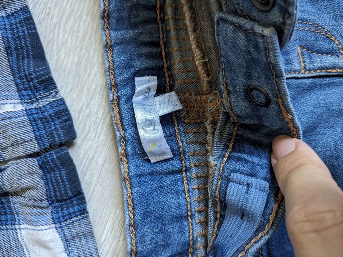 Ensemble jean et chemise à carreaux bleue 6 mois - photo numéro 4