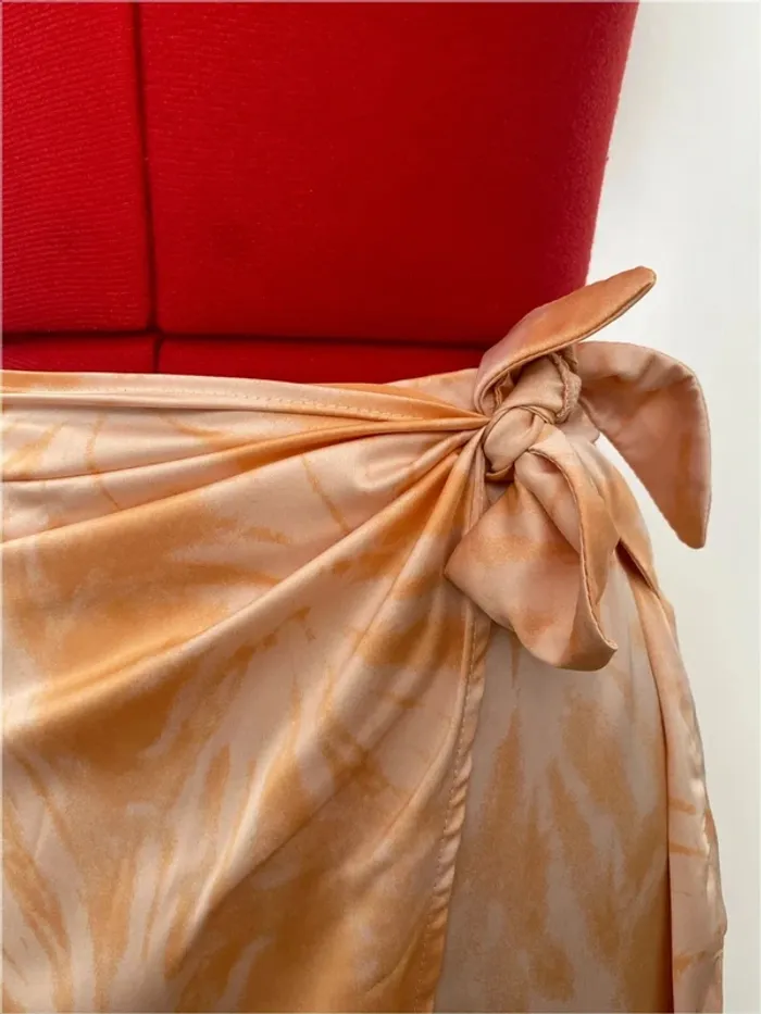 Jupe portefeuille tie & dye orange H&M - photo numéro 2