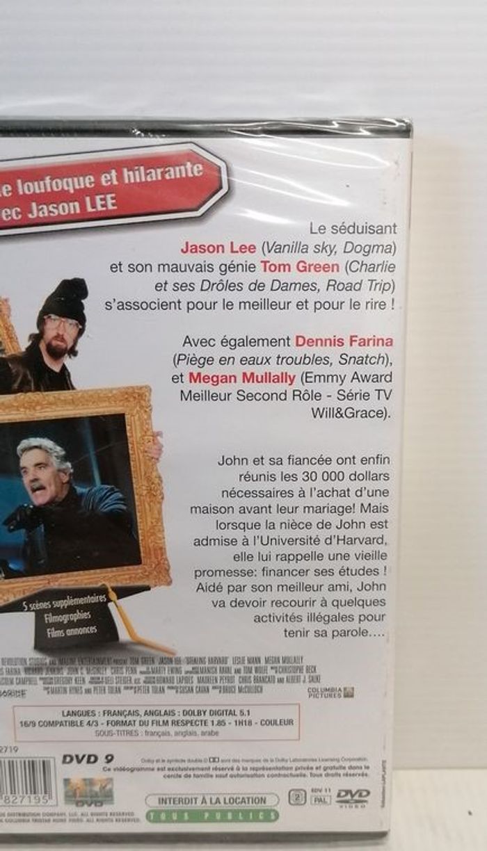 Dvd STEALING HARVARD  - Tom Green / Jason Lee / Megan Mullally / Dennis Farina (Neuf sous blister) - photo numéro 3