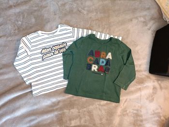 Lot 2 t shirts manches longues garçon 18 mois