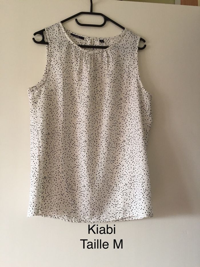 Top blanc a pois Kiabi Taille M